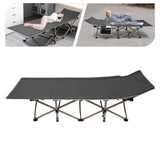 Gray Folding Outdoor Camping Cot, Portable Sleeping Cot, Travel Tent Cot for Camping, Hunting, Hiking, Max Load Capacity 280 KG