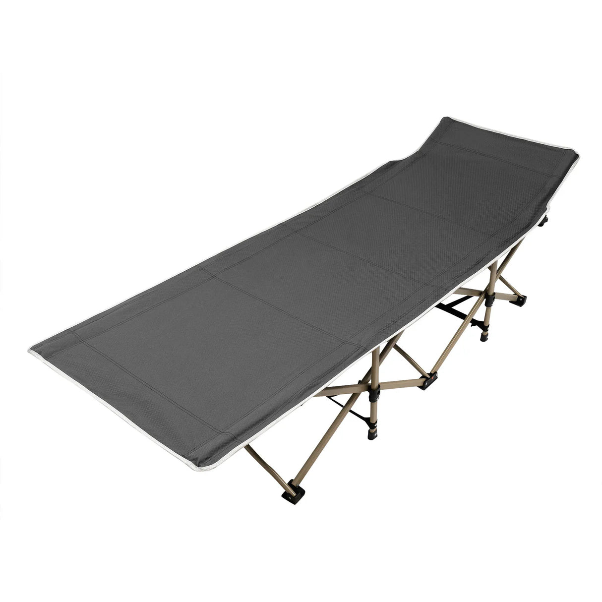 Gray Folding Outdoor Camping Cot, Portable Sleeping Cot, Travel Tent Cot for Camping, Hunting, Hiking, Max Load Capacity 280 KG