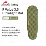Naturehike R3.5 Inflatable Mat 20D Nylon TPU Winter Warm Sleeping Pad Ultralight Outdoor Hiking Camping Mattress with Air Bag