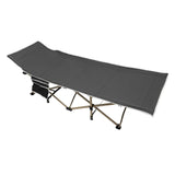 Gray Folding Outdoor Camping Cot, Portable Sleeping Cot, Travel Tent Cot for Camping, Hunting, Hiking, Max Load Capacity 280 KG
