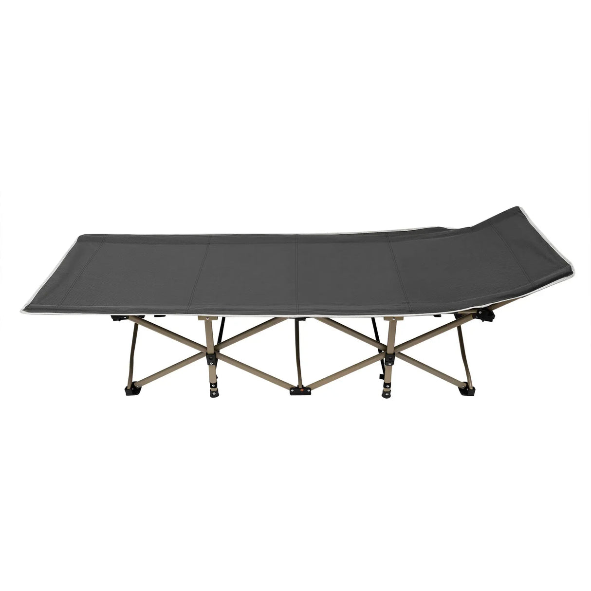 Gray Folding Outdoor Camping Cot, Portable Sleeping Cot, Travel Tent Cot for Camping, Hunting, Hiking, Max Load Capacity 280 KG