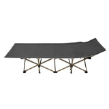 Gray Folding Outdoor Camping Cot, Portable Sleeping Cot, Travel Tent Cot for Camping, Hunting, Hiking, Max Load Capacity 280 KG