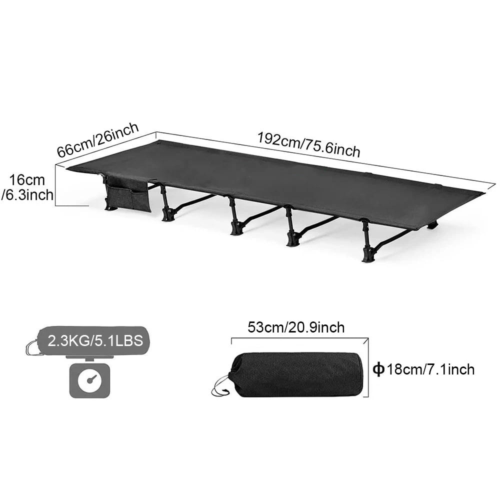 Folding Camping Cot Portable Lightweight Sleeping Bed for Backpacking Easy Set Up Camp Cot Bed for Outdoor Hiking, Beach, Picnic