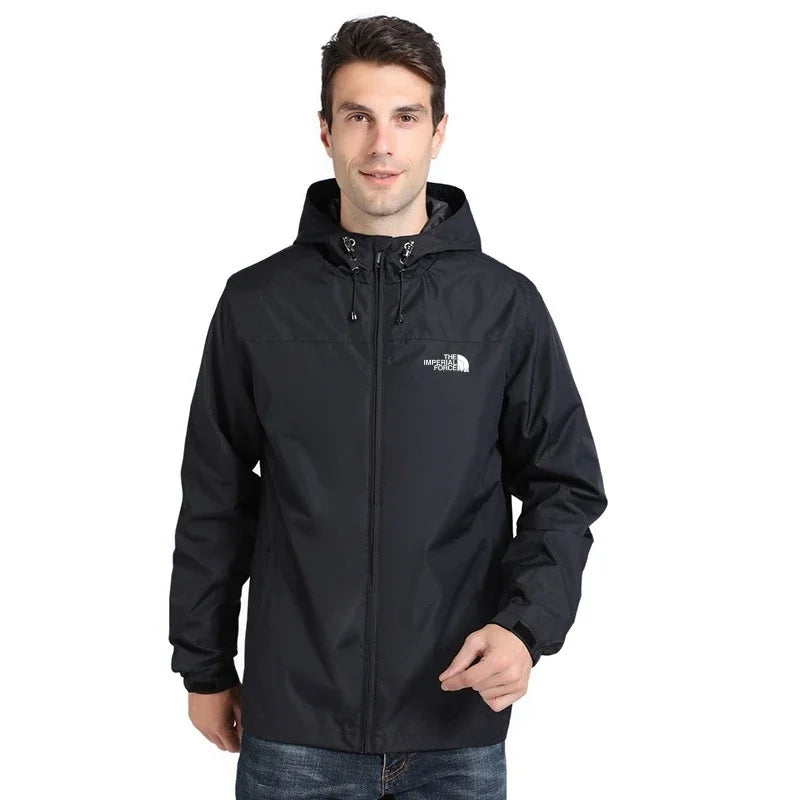 Men's Waterproof Hooded Jacket, Lightweight Windbreaker, Outdoor Sports Raincoat, Comfortable and Stylish