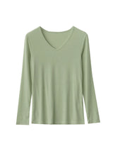 SuyaDream Women Knitted T Shirt Silk Viscose Blend Long Sleeves Solid Basic Cozy Tee 2022 Spring Summer Ribs Top Pink Blue