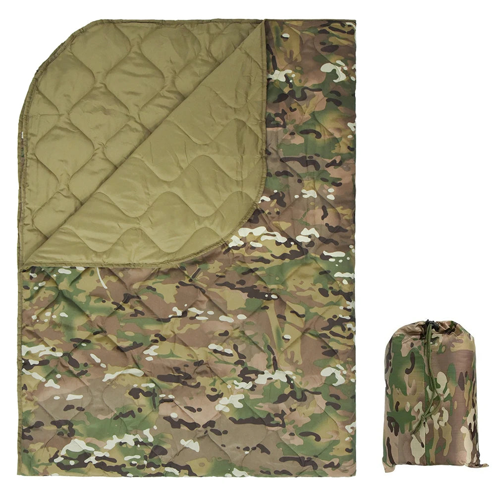 Insulation Blanket with Compression Carry Bag Lightweight Warm Quilt Multifunctional Quilted Outdoor Blanket Jungle Hunting Gear