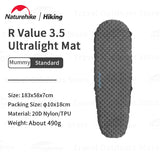 Naturehike R3.5 Inflatable Mat 20D Nylon TPU Winter Warm Sleeping Pad Ultralight Outdoor Hiking Camping Mattress with Air Bag