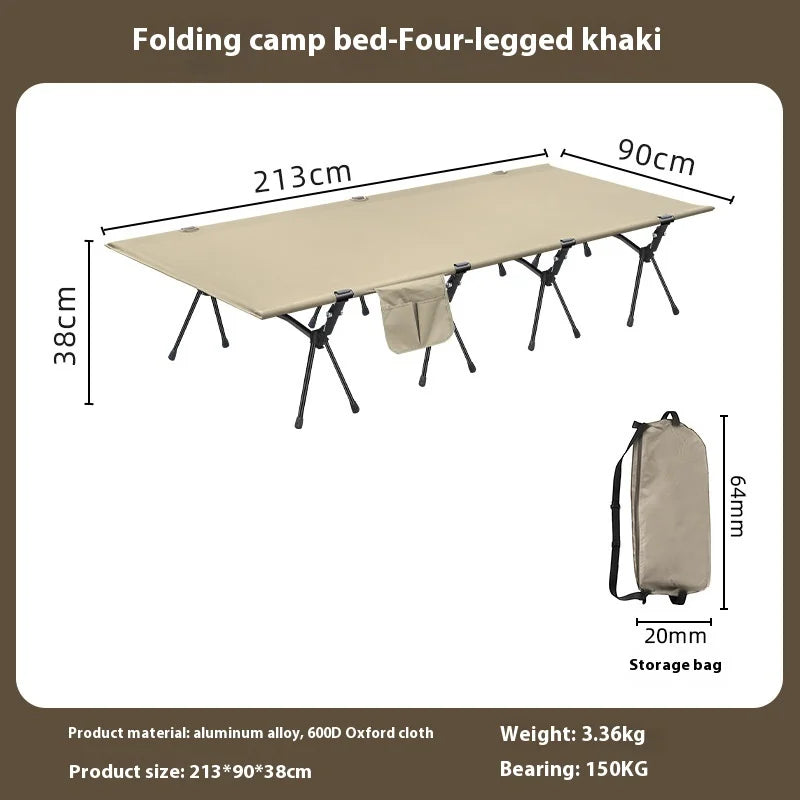Lohascamping Camping cot 90cm widen Ultralight Portable High-low dual-purpose folding Bed Backpacking Travel hiking Sleeping Cot