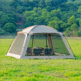6-15 Person Rainproof Silver Glue Sunscreen Mosquito Net Tents for Outdoor Camping, Beach Picnic, and Sunshade Canopy