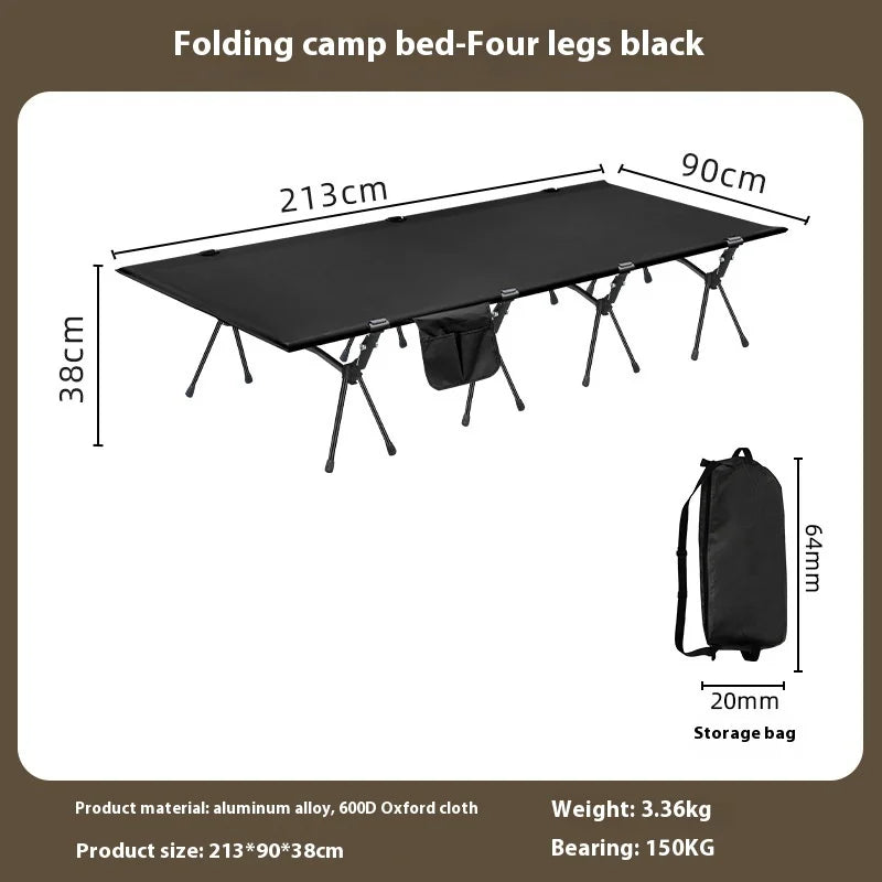 Lohascamping Camping cot 90cm widen Ultralight Portable High-low dual-purpose folding Bed Backpacking Travel hiking Sleeping Cot
