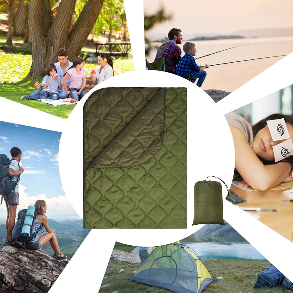 Insulation Blanket with Compression Carry Bag Lightweight Warm Quilt Multifunctional Quilted Outdoor Blanket Jungle Hunting Gear