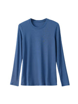 SuyaDream Women Knitted T Shirt Silk Viscose Blend Long Sleeves Solid Basic Cozy Tee 2022 Spring Summer Ribs Top Pink Blue