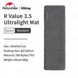Naturehike R3.5 Inflatable Mat 20D Nylon TPU Winter Warm Sleeping Pad Ultralight Outdoor Hiking Camping Mattress with Air Bag