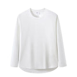 WAVLATII New Women Korean Casual Style Tops Female White Oversized Long Sleeve T shirt for Spring Autumn Lady Solid Tees WLT2309