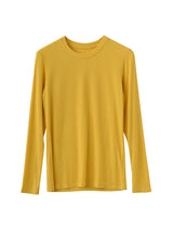 SuyaDream Women Knitted T Shirt Silk Viscose Blend Long Sleeves Solid Basic Cozy Tee 2022 Spring Summer Ribs Top Pink Blue