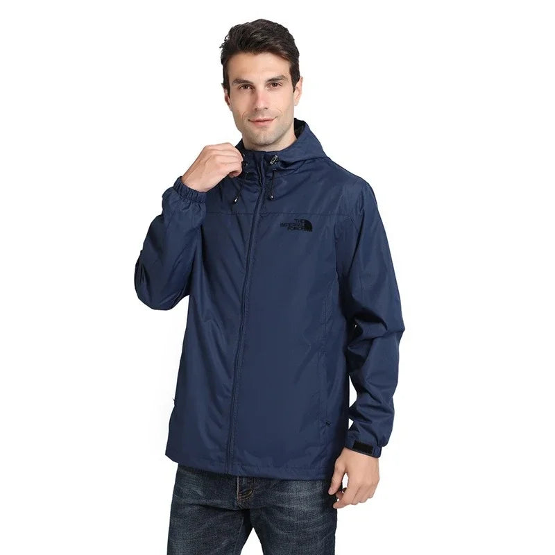 Men's Waterproof Hooded Jacket, Lightweight Windbreaker, Outdoor Sports Raincoat, Comfortable and Stylish