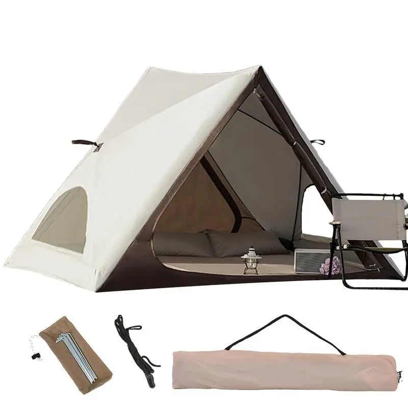 Triangular Camping Tent Automatic Open Tent Pop Up Beach Tents With 6 Ground Nails Portable UPF50 Triangular Shelter For Camp