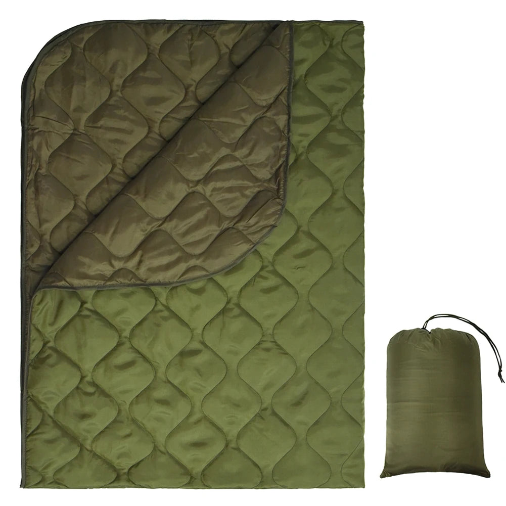 Insulation Blanket with Compression Carry Bag Lightweight Warm Quilt Multifunctional Quilted Outdoor Blanket Jungle Hunting Gear