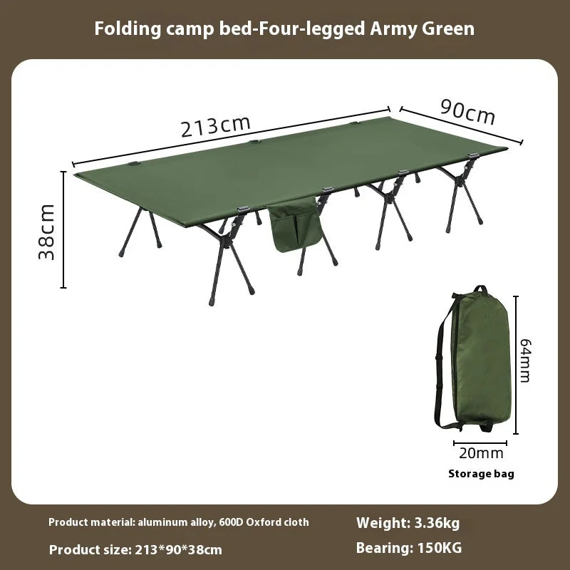 Lohascamping Camping cot 90cm widen Ultralight Portable High-low dual-purpose folding Bed Backpacking Travel hiking Sleeping Cot
