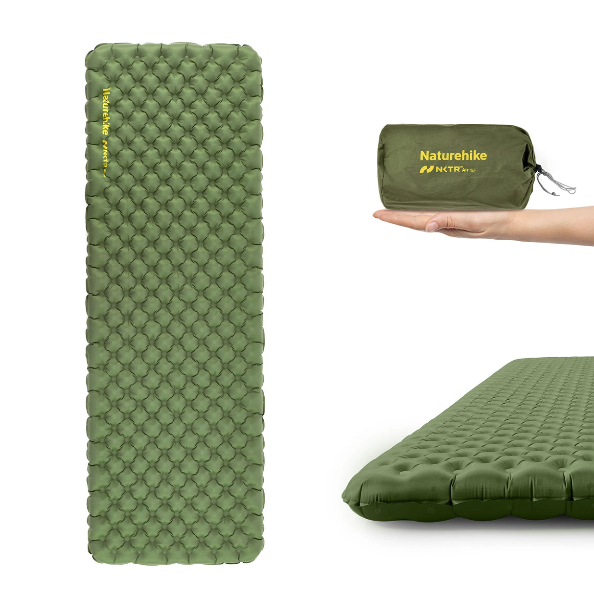 Naturehike R4.6 Inflatable Mattress Outdoor Camping Hiking Ultralight Sleeping Pad Single Folding TPU Nylon Moisture-proof Mat