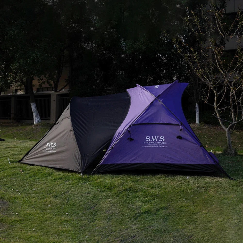 1/2 Person Ultralight Camping Tent Waterproof Double Layer Expansion Tent Anti-UV Coating UPF 30+ Portable Hiking Beach Tent