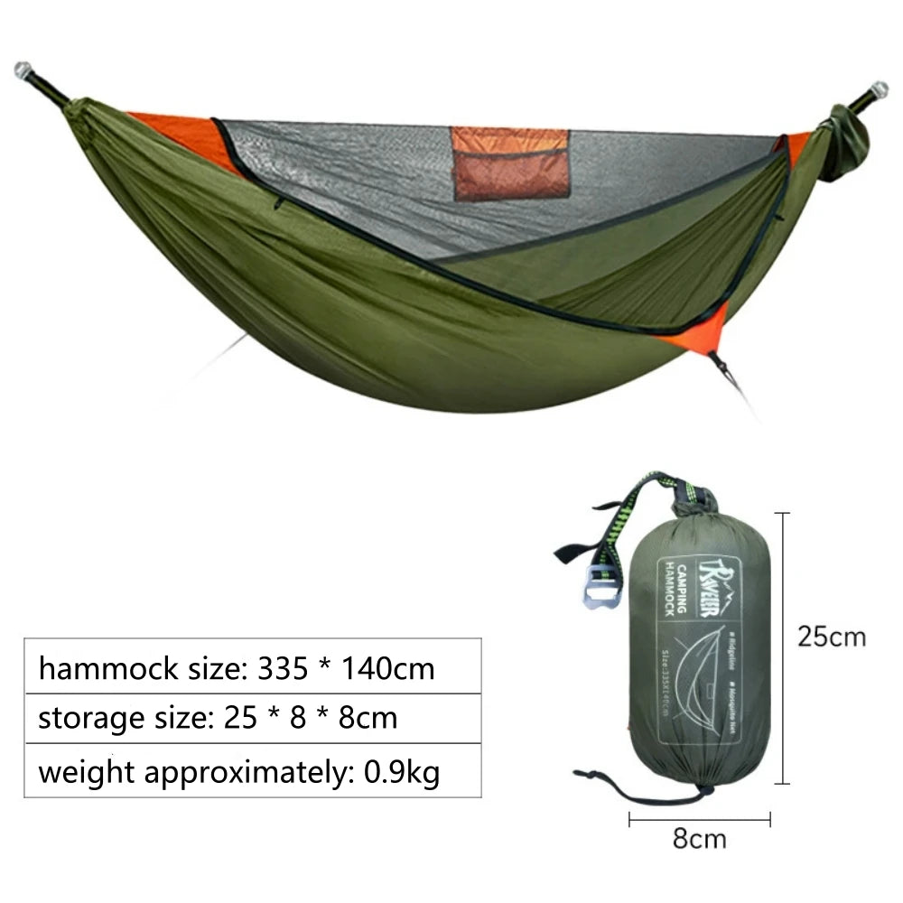 Camping Hammock With Mosquito Net Outdoor Garden Portable Awning Tent Canopy Sleeping Hanging Hammocks Swing For Nature Hike