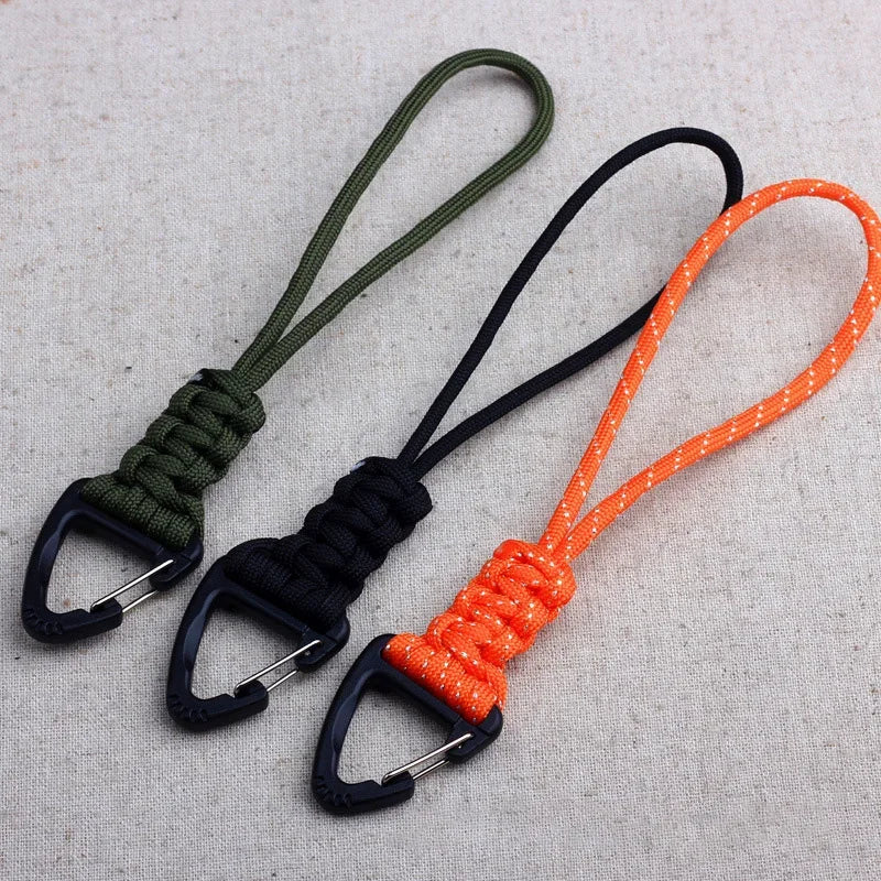 12cm/22cm/46cm Paracord Lanyard Tactical Outdoor EDC Accessories Handmade Lanyard Hanging Buckle for Camping Hunting Fishing