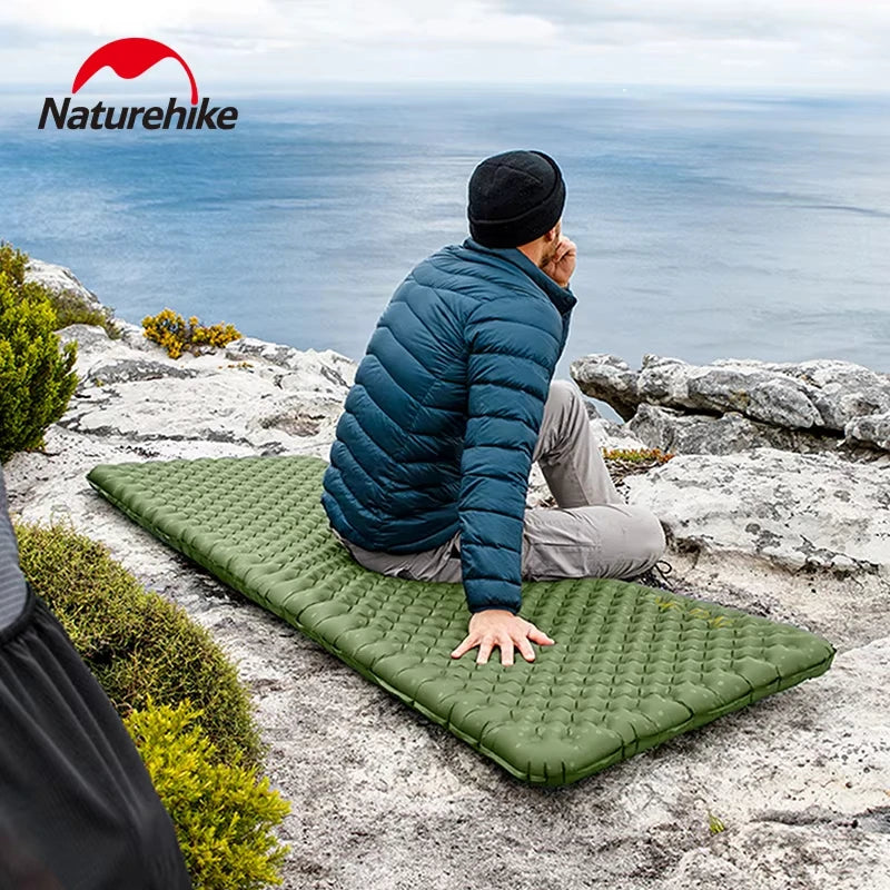 Naturehike R4.6 Inflatable Mattress Outdoor Camping Hiking Ultralight Sleeping Pad Single Folding TPU Nylon Moisture-proof Mat