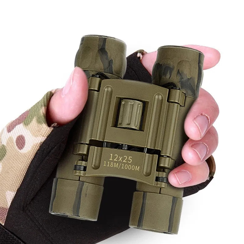 12×25 Professional Camouflage Binocular Super Powerful Magnesium Alloy Filled Binocular Waterproof Phase Coated Telescope