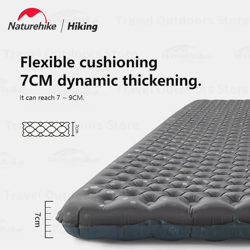 Naturehike R3.5 Inflatable Mat 20D Nylon TPU Winter Warm Sleeping Pad Ultralight Outdoor Hiking Camping Mattress with Air Bag