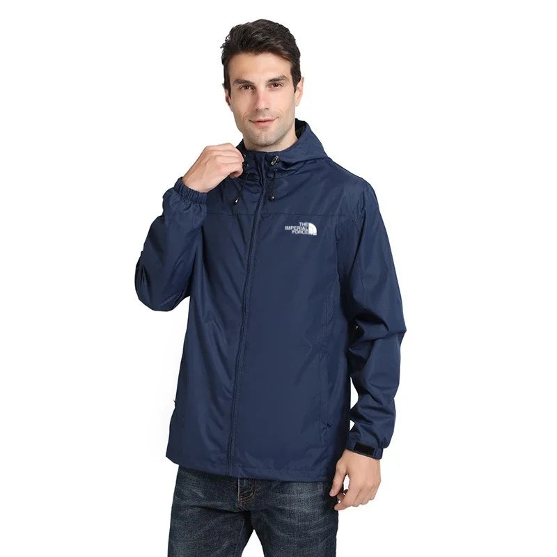 Men's Waterproof Hooded Jacket, Lightweight Windbreaker, Outdoor Sports Raincoat, Comfortable and Stylish