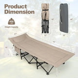 Folding Camping Cot Portable Tent Sleeping Bed w/Cushion Headrest Khaki