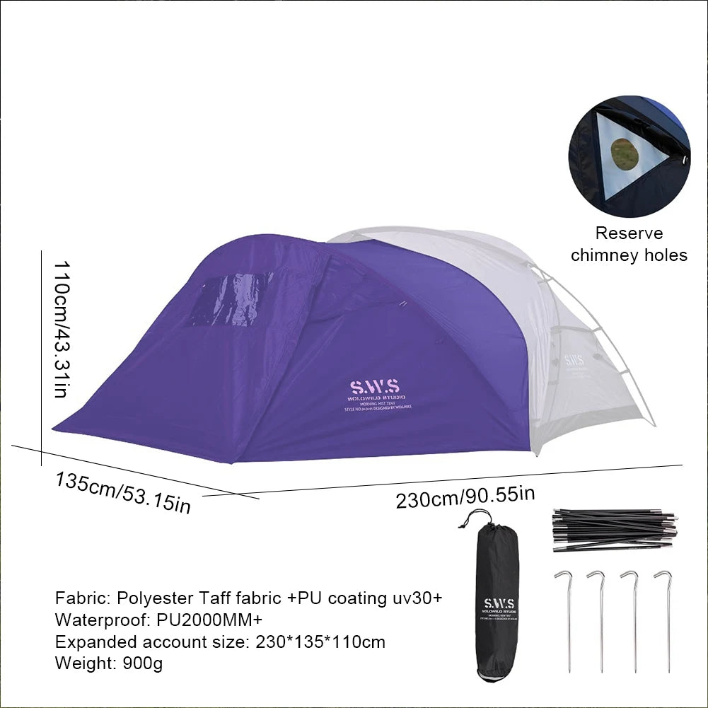 1/2 Person Ultralight Camping Tent Waterproof Double Layer Expansion Tent Anti-UV Coating UPF 30+ Portable Hiking Beach Tent