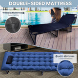 Camping Cot with Sleeping Pad 75-Inch Foldable Bed Adults Comfortable Dual-Sided Mattress and Pillow Heavy-Duty 400 lbs