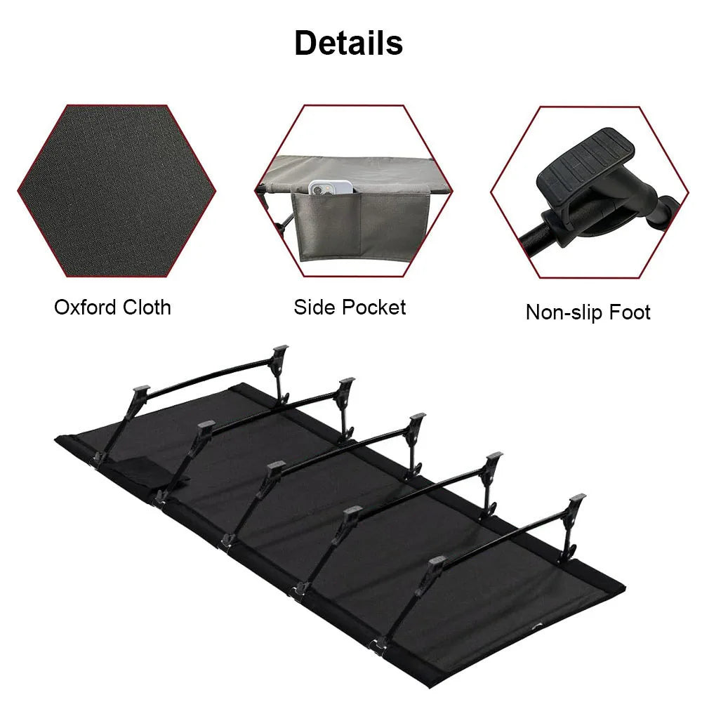 Folding Camping Cot Portable Lightweight Sleeping Bed for Backpacking Easy Set Up Camp Cot Bed for Outdoor Hiking, Beach, Picnic
