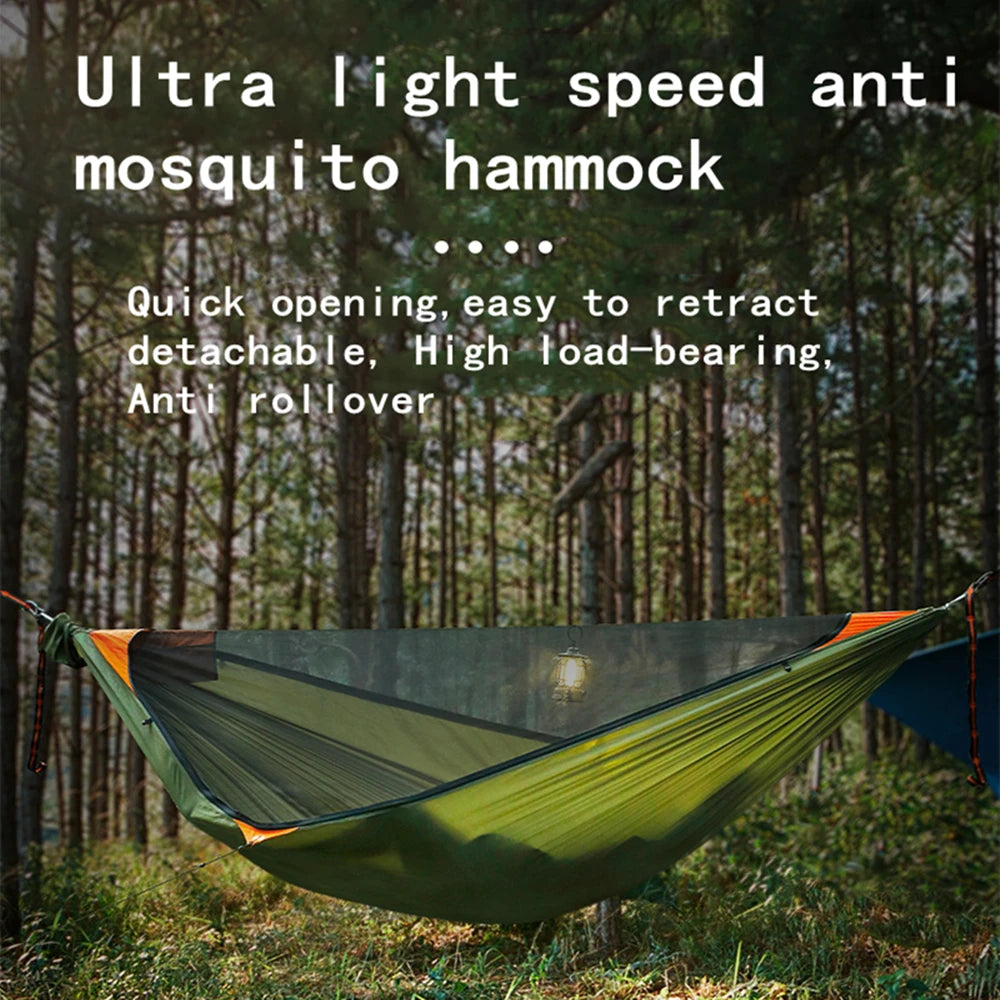 Camping Hammock With Mosquito Net Outdoor Garden Portable Awning Tent Canopy Sleeping Hanging Hammocks Swing For Nature Hike