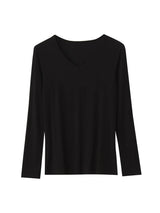 SuyaDream Women Knitted T Shirt Silk Viscose Blend Long Sleeves Solid Basic Cozy Tee 2022 Spring Summer Ribs Top Pink Blue