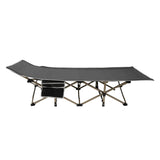 Gray Folding Outdoor Camping Cot, Portable Sleeping Cot, Travel Tent Cot for Camping, Hunting, Hiking, Max Load Capacity 280 KG