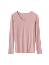 SuyaDream Women Knitted T Shirt Silk Viscose Blend Long Sleeves Solid Basic Cozy Tee 2022 Spring Summer Ribs Top Pink Blue