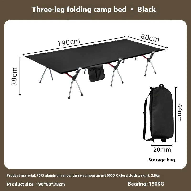 Lohascamping 90cm widen Camping cot Ultralight Portable High-low dual-purpose folding Bed Backpacking Travel hiking Sleeping Cot