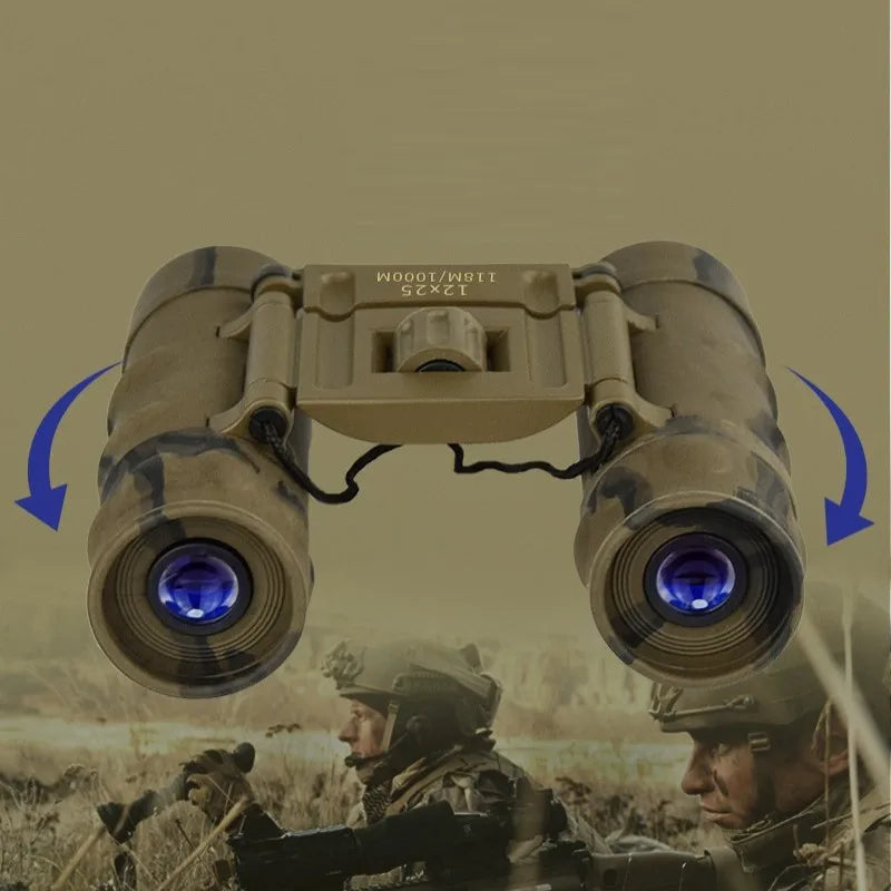 12×25 Professional Camouflage Binocular Super Powerful Magnesium Alloy Filled Binocular Waterproof Phase Coated Telescope