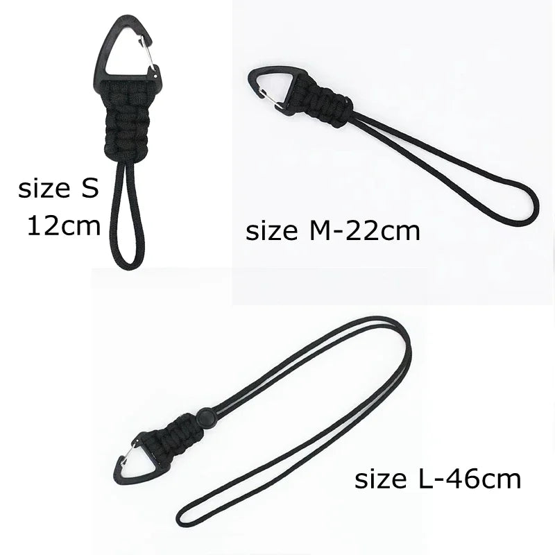 12cm/22cm/46cm Paracord Lanyard Tactical Outdoor EDC Accessories Handmade Lanyard Hanging Buckle for Camping Hunting Fishing