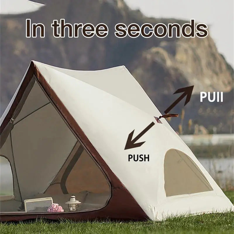 Triangular Camping Tent Automatic Open Tent Pop Up Beach Tents With 6 Ground Nails Portable UPF50 Triangular Shelter For Camp