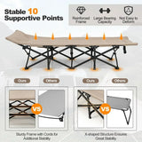 Folding Camping Cot Portable Tent Sleeping Bed w/Cushion Headrest Khaki