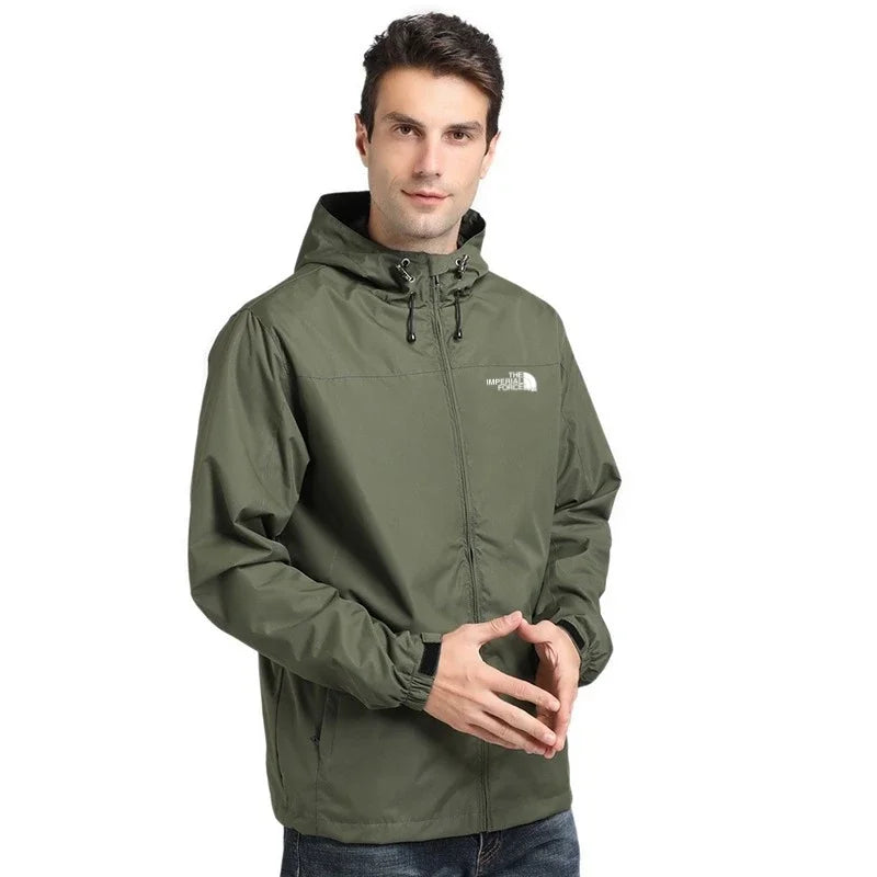 Men's Waterproof Hooded Jacket, Lightweight Windbreaker, Outdoor Sports Raincoat, Comfortable and Stylish