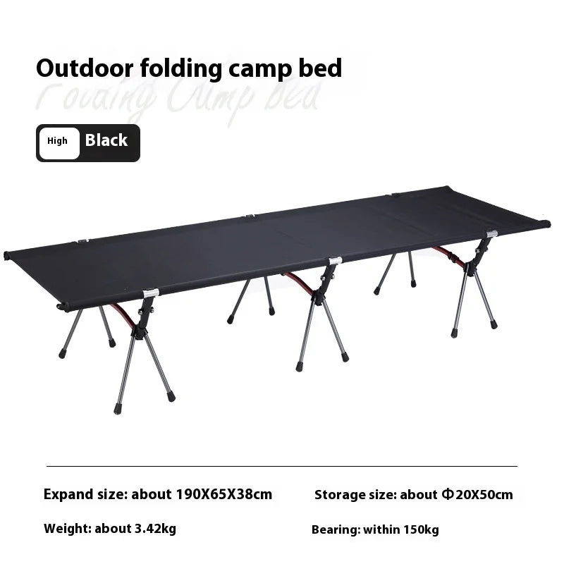 Lohascamping Camping cot 90cm widen Ultralight Portable High-low dual-purpose folding Bed Backpacking Travel hiking Sleeping Cot