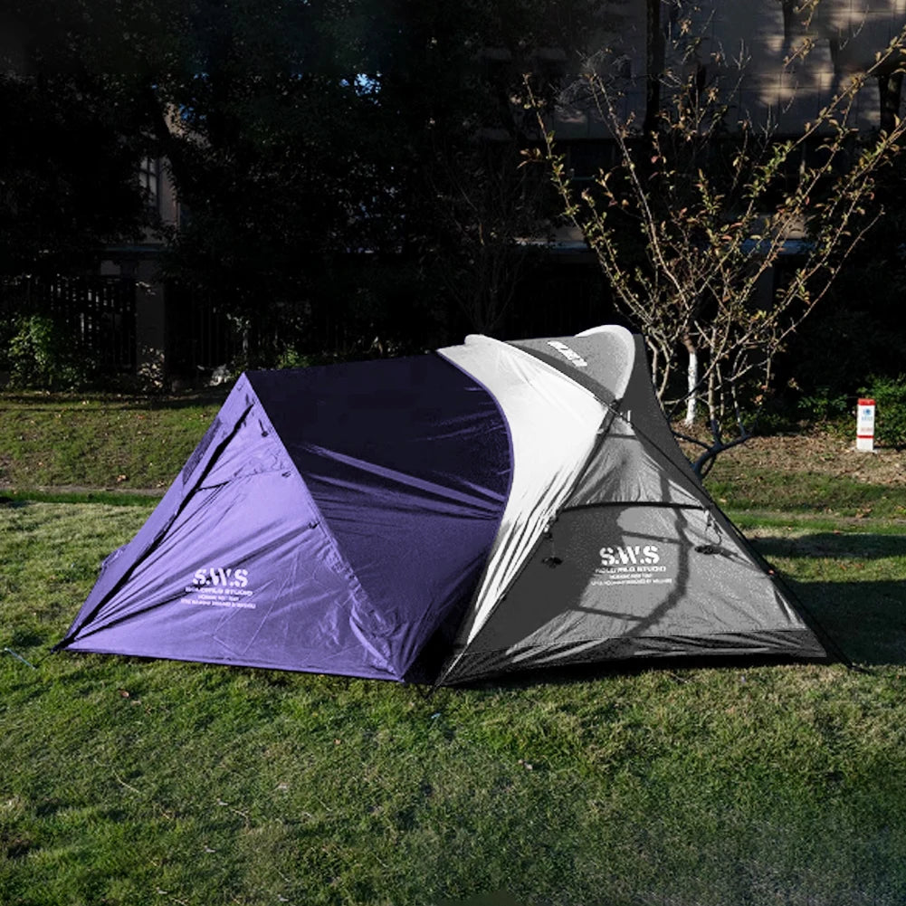 1/2 Person Ultralight Camping Tent Waterproof Double Layer Expansion Tent Anti-UV Coating UPF 30+ Portable Hiking Beach Tent