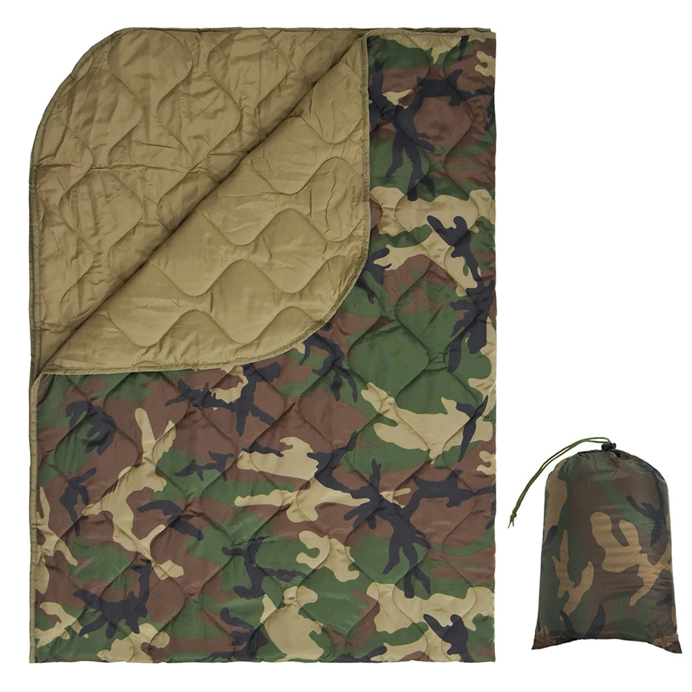 Insulation Blanket with Compression Carry Bag Lightweight Warm Quilt Multifunctional Quilted Outdoor Blanket Jungle Hunting Gear