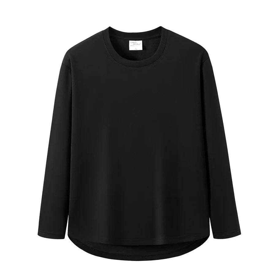 WAVLATII New Women Korean Casual Style Tops Female White Oversized Long Sleeve T shirt for Spring Autumn Lady Solid Tees WLT2309