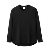 WAVLATII New Women Korean Casual Style Tops Female White Oversized Long Sleeve T shirt for Spring Autumn Lady Solid Tees WLT2309
